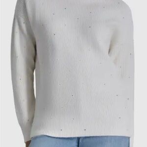 DKNY White Cowl Neck Sweater- Large-NWT